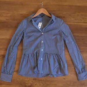 Express button down ruffled bottom shirt